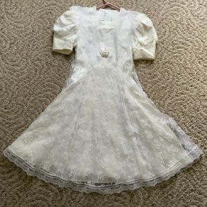 First Communion Wedding Vintage Gunne Sax Jessica Mclintock Lace Gown Dress